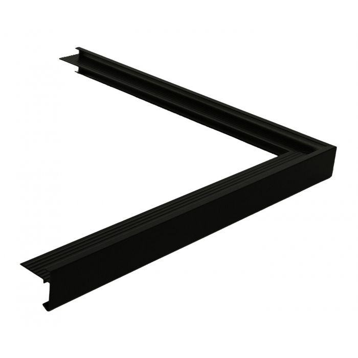Daktrim zwart buitenhoek 45mm breed, 500x500mm lang main product photo